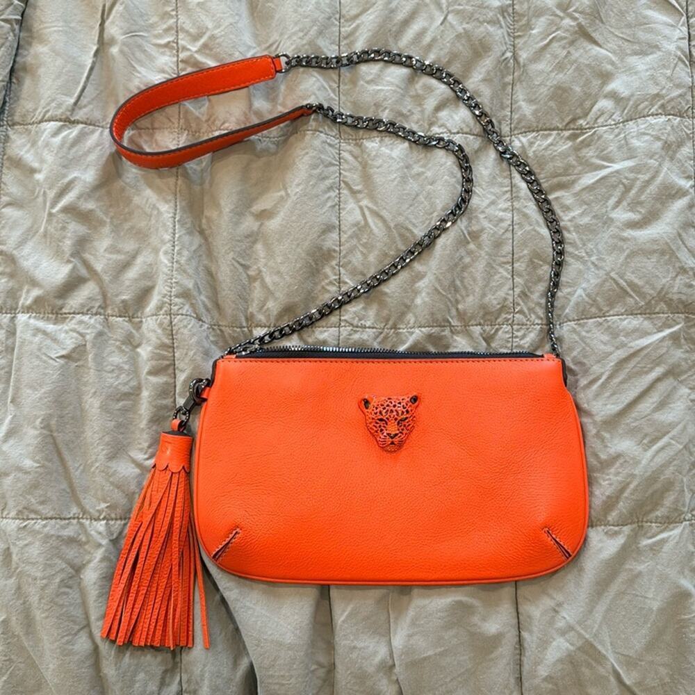 NWOT‎ Rusi Designs Orange Crossbody Chain Purse